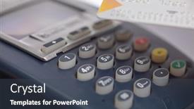 Presentation with pos - Colorful PPT theme enhanced with payment-by-contactless-credit-card backdrop and a ocean colored foreground