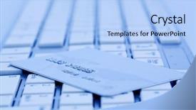  Presentation with cashless - Audience pleasing presentation design consisting of payment methode - close-up a credit card backdrop and a  colored foreground