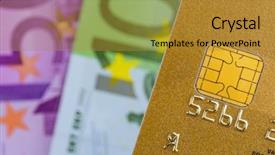  Presentation with cashless - Beautiful presentation theme featuring payment methode - gold credit card and euro backdrop and a gold colored foreground