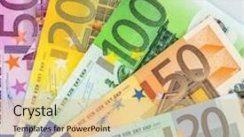  Presentation with bills - Colorful PPT layouts enhanced with payment methode - many different euro bills symbolic backdrop and a  colored foreground