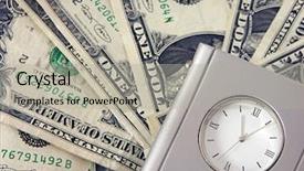  Presentation with time money - Colorful slide deck enhanced with payment outstanding - time is money backdrop and a  colored foreground