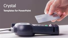  Presentation with gender pay discrimination - Presentation theme consisting of payment point - man using card to express background and a gray colored foreground