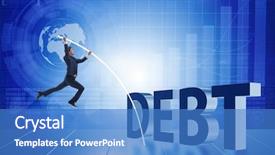  Presentation with burden - Beautiful presentation featuring businessman avoiding debt burden backdrop and a teal colored foreground