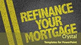  Presentation with mortgage - PPT theme with economics balance payments - refinance your mortgage written background and a gold colored foreground