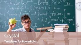  Presentation with math or physics for - Audience pleasing slide deck consisting of young male student studying math backdrop and a  colored foreground