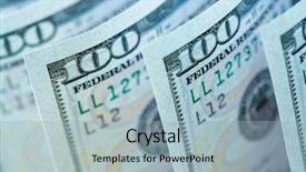  Presentation with dollar - Presentation theme with payout - new hundred dollar banknotes background and a  colored foreground