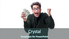  Presentation with money - Slide deck consisting of payout - young man with money isolated background and a  colored foreground