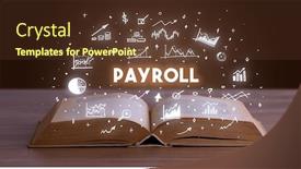  Presentation with payroll - Presentation design featuring payroll inscription coming background and a tawny brown colored foreground