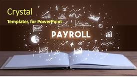  Presentation with payroll - PPT theme enhanced with payroll-inscription-coming-out background and a tawny brown colored foreground