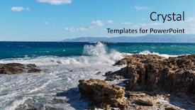  Presentation with sea shore - Presentation consisting of pays chypre - beautiful sea shore in cyprus background and a  colored foreground