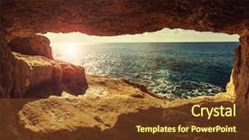  Presentation with rising sea level - Cool new theme with pays chypre - beautiful sea shore in cyprus backdrop and a tawny brown colored foreground