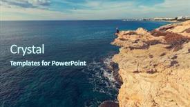  Presentation with lost at sea - Presentation consisting of pays chypre - beautiful sea shore in cyprus background and a  colored foreground