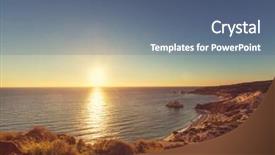  Presentation with sea shore - Colorful theme enhanced with pays chypre - beautiful sea shore in cyprus backdrop and a  colored foreground