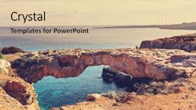 Presentation with sea shore - PPT layouts with pays chypre - beautiful sea shore in cyprus background and a  colored foreground