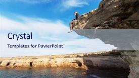  Presentation with sea shore - Cool new slides with pays chypre - beautiful sea shore in cyprus backdrop and a sky blue colored foreground