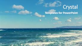  Presentation with sea shore - Slide deck consisting of pays chypre - beautiful sea shore in cyprus background and a  colored foreground