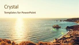  Presentation with hydrologic sea level rise - Colorful slide deck enhanced with pays chypre - beautiful sea shore in cyprus backdrop and a cream colored foreground