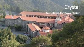  Presentation with destination - Theme enhanced with pays chypre - kykkos or kykkou abbey background and a gray colored foreground