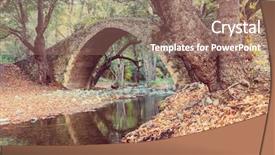  Presentation with medieval - Beautiful presentation theme featuring pays chypre - medieval venetian bridge in cyprus backdrop and a coral colored foreground