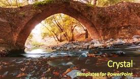  Presentation with medieval philosophy - Theme having pays chypre - medieval venetian bridge in cyprus background and a tawny brown colored foreground