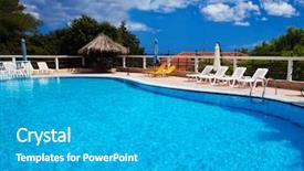  Presentation with villa - Amazing PPT theme having pays chypre - swimming pool at holiday villa backdrop and a  colored foreground