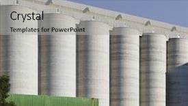  Presentation with clear - Cool new presentation design with pays chypre - view of grain silos backdrop and a light gray colored foreground