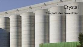  Presentation with sky blue - Cool new presentation theme with pays chypre - view of grain silos backdrop and a light gray colored foreground