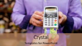  Presentation with terminal - Amazing presentation having pays with smartphone near seller backdrop and a coral colored foreground