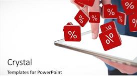  Presentation with vector - Amazing presentation theme having pc against percent sign vector backdrop and a white colored foreground