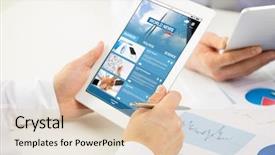  Presentation with web technology - PPT layouts consisting of pc broadcast - business people technology internet background and a lemonade colored foreground