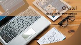  Presentation with notebook design - Audience pleasing presentation consisting of pc broadcast - business responsive design and technology backdrop and a coral colored foreground