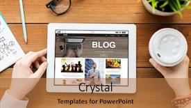  Presentation with web technology - Theme with pc broadcast - business technology media internet background and a coral colored foreground