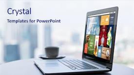  Presentation with hotel technology - Cool new presentation theme with pc broadcast - technology internet media business backdrop and a sky blue colored foreground