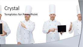  Presentation with cooking chef - Cool new PPT theme with pc computer blank menu board backdrop and a white colored foreground