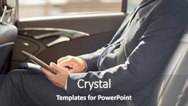  Presentation with transport and future technology concept - Colorful PPT theme enhanced with pc computer driving on car backdrop and a dark gray colored foreground