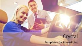  Presentation with car dealer - Slides with pc computer in auto show background and a lemonade colored foreground