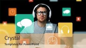  Presentation with virtual keyboard - Slides consisting of pc computer keyboard and menu background and a yellow colored foreground