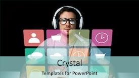  Presentation with virtual keyboard - Colorful PPT layouts enhanced with pc computer keyboard and menu backdrop and a light blue colored foreground