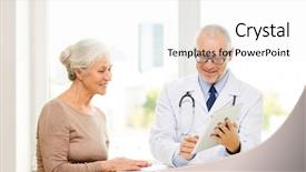  Presentation with senior care - PPT layouts consisting of pc computer meeting in medical background and a white colored foreground