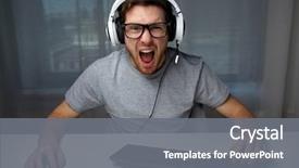  Presentation with angry people - Slides having pc computer playing game background and a gray colored foreground