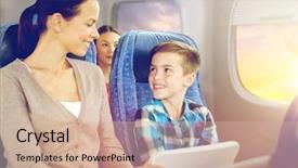  Presentation with family tourism - Amazing presentation having pc computer sitting in plane backdrop and a  colored foreground