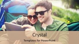  Presentation with tourism hiking - Audience pleasing presentation design consisting of pc computer sitting on chair backdrop and a lemonade colored foreground