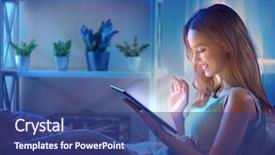  Presentation with dark night - Beautiful PPT layouts featuring pc games - beauty girl using tablet pc backdrop and a ocean colored foreground