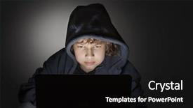  Presentation with play - Slide set featuring pc games - teenager play in computer game background and a black colored foreground