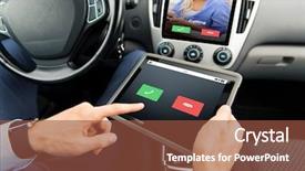  Presentation with business communication - Beautiful PPT layouts featuring pc off - transport business trip technology communication backdrop and a tawny brown colored foreground