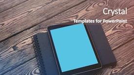  Presentation with black binder - Slides with pc over black ring binder background and a gray colored foreground