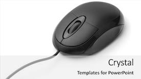  Presentation with optical - Theme featuring pc peripherals - black optical computer mouse isolated background and a light gray colored foreground