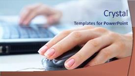  Presentation with education on computer black hands - Audience pleasing theme consisting of pc peripherals - detail of female hands using backdrop and a sky blue colored foreground