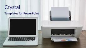  Presentation with empty of wood table top - Cool new PPT theme with cloud computing concept painted black word cloud in solving crossword puzzle backdrop and a  colored foreground.