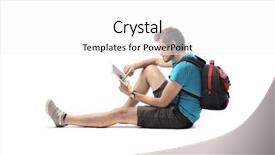  Presentation with tablet of stones - Amazing slide deck having pc student - young tourist using a tablet backdrop and a white colored foreground